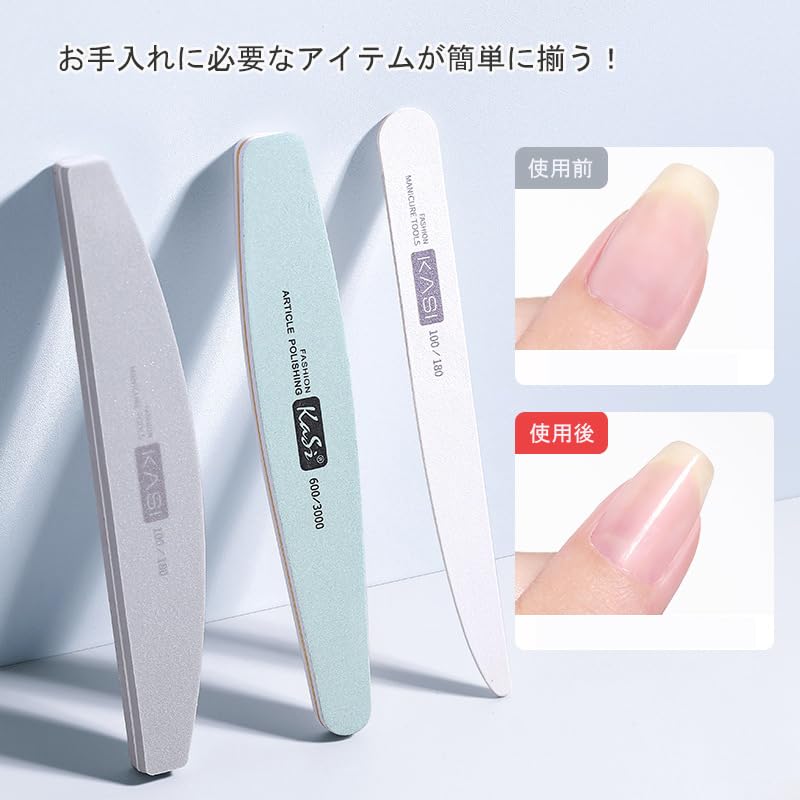 TNTOKU Cuticle Nail Cuticle Nail Sponge Dust Gel Nail Preparation Self-Nail Kit Treatment, Care, Nipper, Pusher, File, Buff, Shiner, Brush,