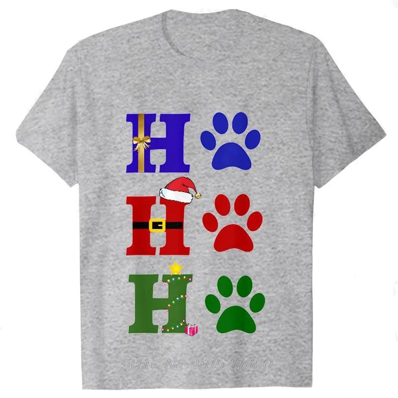 Ho Ho Ho Paw Graphic Oversized Tshirt Christmas Gift Simple Casual Xmas Cotton Tshirt Funny Unisexs Clothing Unisex Tops Tees