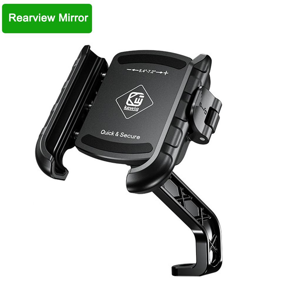 Motorcycle Phone Holder One-Touch Auto Quick Lock Bike Phone Mount ATV Bicycle Scooter Phone Holder with Aluminum Handlebar Base