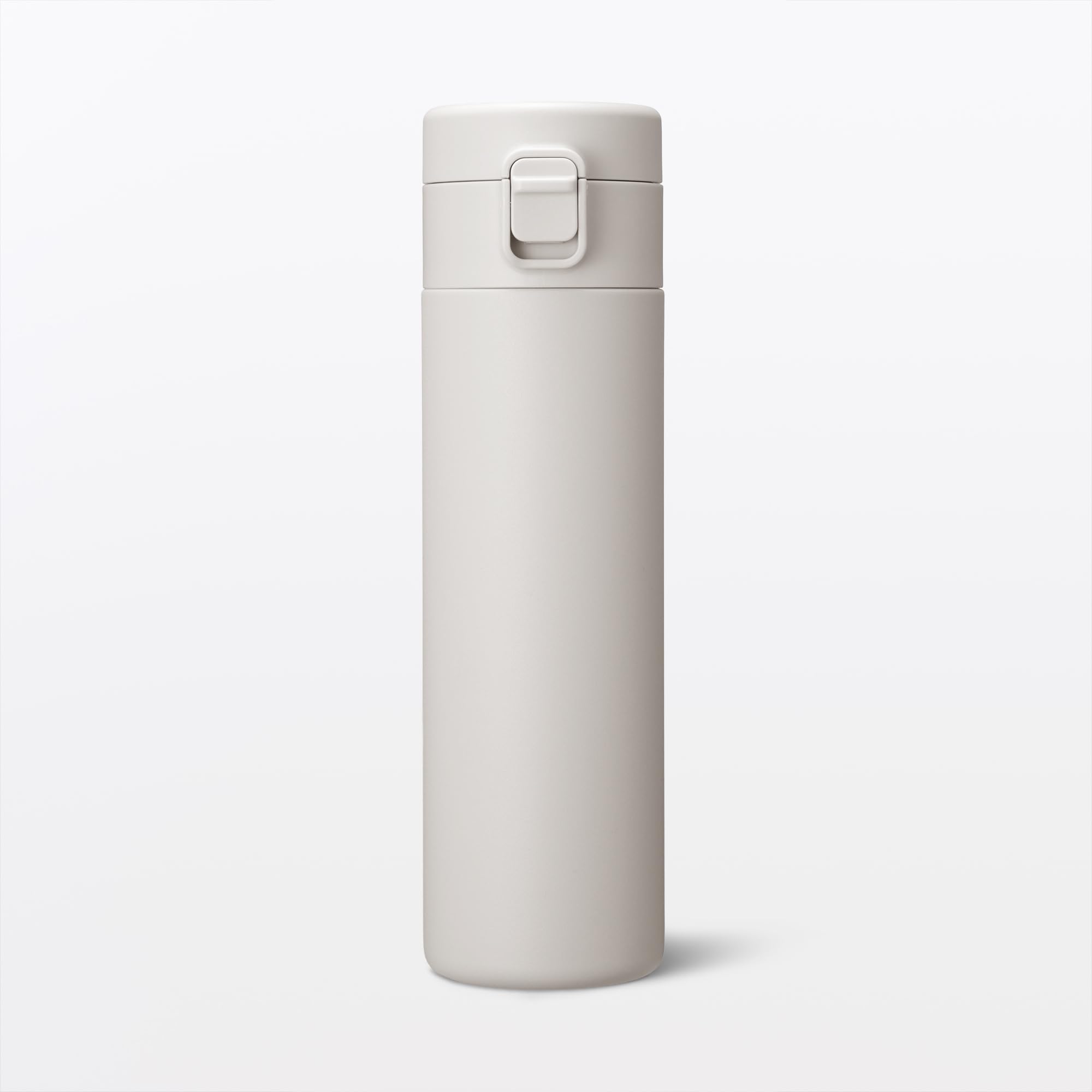 

MUJI Vacuum Insulated Insulated Gray 76049111 Bottle, One-Touch Type, 500mL, Beige,