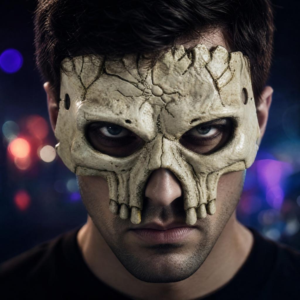 3D Scary for Halloween, Six Design Party Face Costume