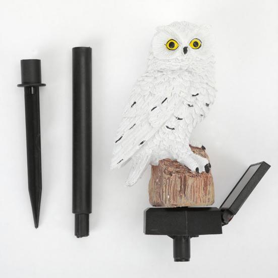Solar Owl Lawn Light, Garden Owl Statue Solar Light, Outdoor LED Owl Light with Spike for Yard Patio Pathway