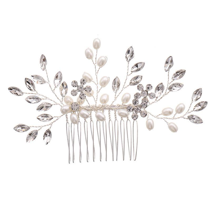 1pc Bridal Headdress Handmade Pearl Crystal Hair Comb Wedding Styling Accessories Fashion Insert Comb Hair Accessories