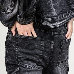 Musashino Uniform TAKAYA Cargo Pants, Highly Stretchable Work Denim, Gran Cisco All-Season Line Denim, GC-A812-Eco (Size 4L, IS-Ice Special)