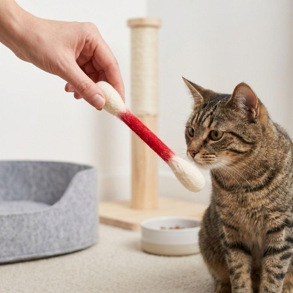 6Pcs Anti-Boredom Cotton Swab Cat Toy Oversized Cat Accessories Kitten Chew Toy Interactive Play