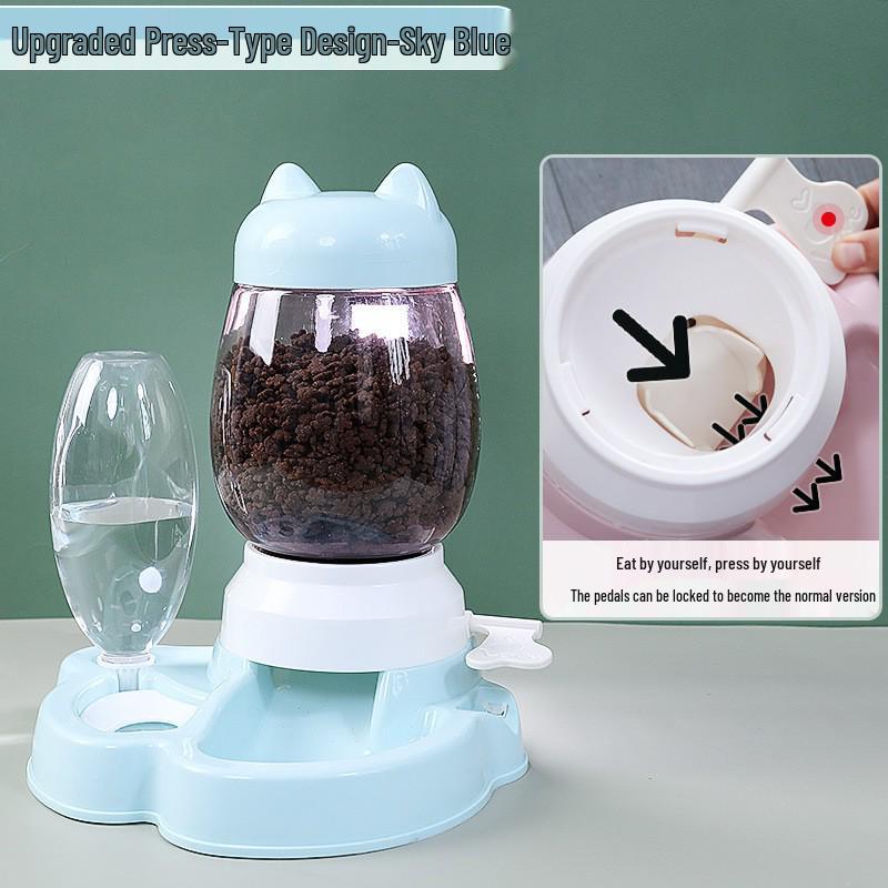 Katzen- und Hunde-Futterautomat und Wasserspender mit Puzzle-Funktion