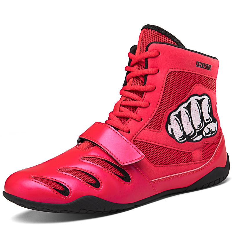 Spring and Summer New Mesh Sneakers Fitness Training Shoes High Top Boxing Shoes Weight Lifting Shoes Fighting Shoes