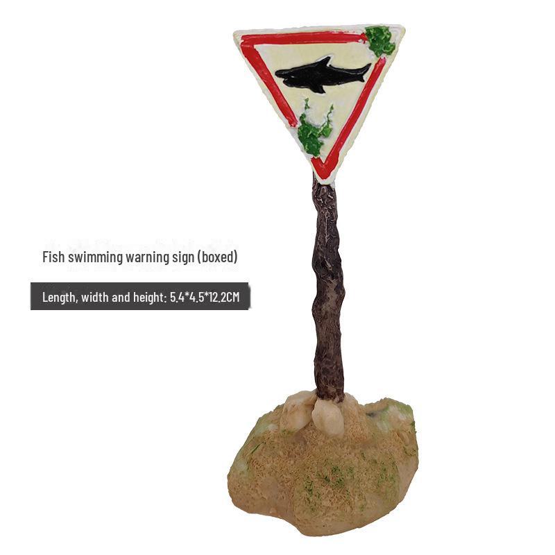 Creative Resin Shark Skull Aquarium Decoration: Fish Tank Warning Sign Ornament for Landscaping.