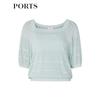 Ports Women's Sweet Round Neck Long Sleeve Top