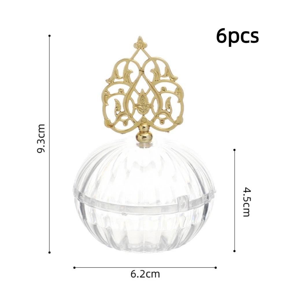 

6 шт. Золоті Контейнери для Зберігання Пластикові Маленькі Кейси Унікальна Коробка для Цукерок Весільна Церемонія 1