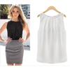 Women‘s Sleeveless Round Neck Chiffon Blouse Versatile Summer Tank Top Lightweight Breathable Blouse
