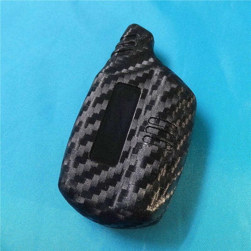 Carbon Fiber Car Key Case Cover Silicon forStarline A91 B9 A61 B6 2-Way LCD Remote Controller Keychain Remote 2 Way Alarm