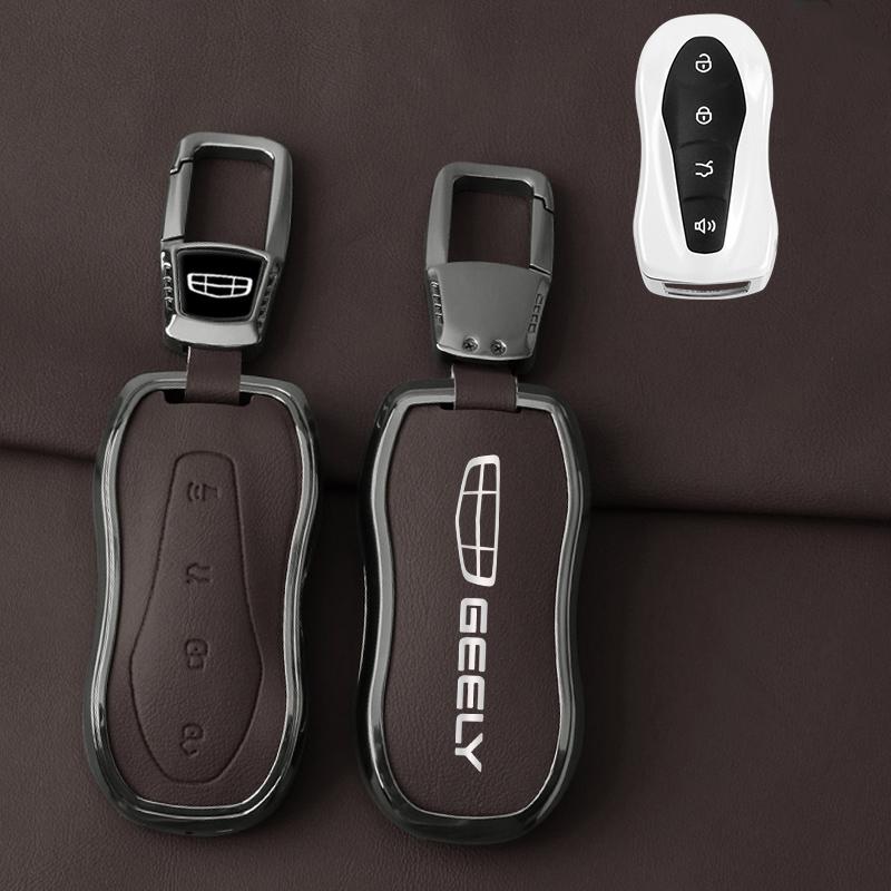 Car Key Fob For Geely Tugella  Azkarra Pro Atlas Pro Gili Tugella Car Key Case Zinc Alloy Leather Case