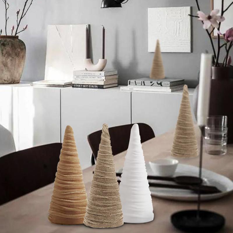 15/25/35cm Desktop Christmas Tree Ornament Christmas Decoration Short Plush Christmas Tree Scene Decoration
