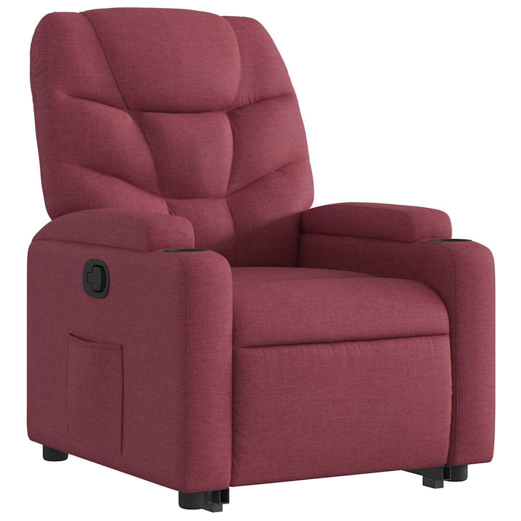 Recliner Chair with Lift Assist Burgundy Fabric