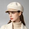 Autumn and Winter Light Luxury Handmade Diamond Chain Wool Cap Women's Versatile Fashion Newsboy Hat Trendy and Warm Felt Hat