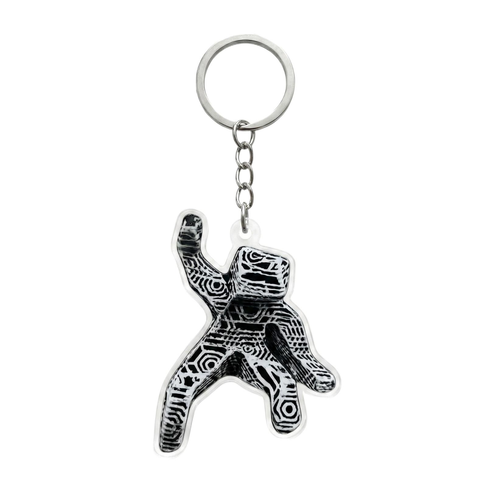 

Acrylic Keychain Single Sided Figure Shaped Pendant Lightweight Durable Accessory for Bags Backpacks Keys Gift білий
