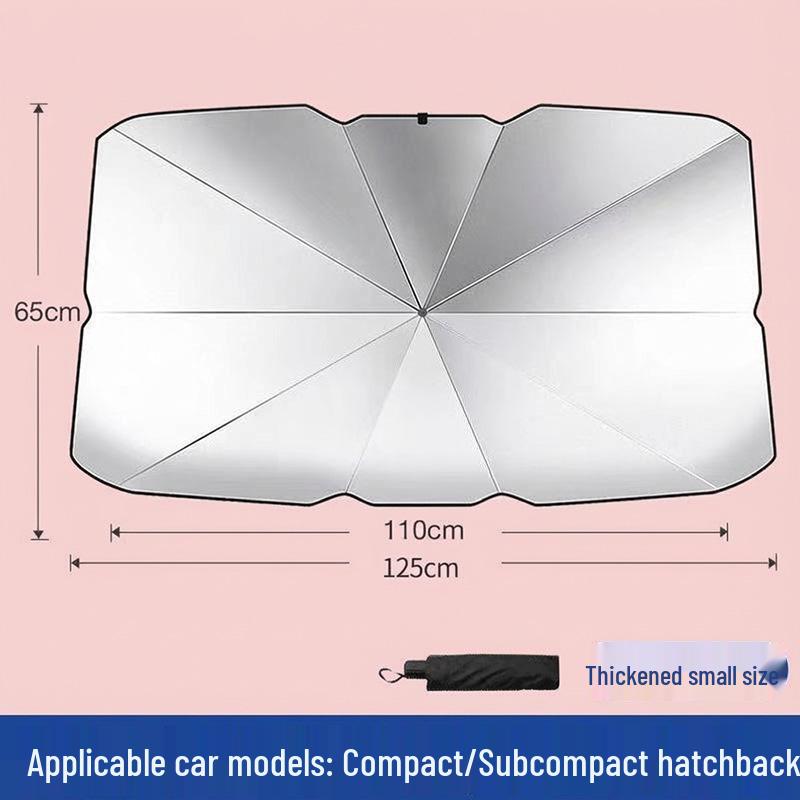 Customizable Titanium Silver Car Sun Shade with Openable Front Windshield Protection