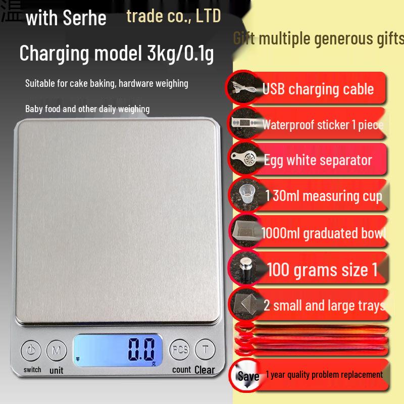 Portable High-Precision Kitchen Scale for Food, Baking, and Flour Weighing
