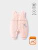 Autumn/Winter Padded Baby Girl Jumpsuit with Stylish Striped Sweatshirt - Thick, Warm Outerwear