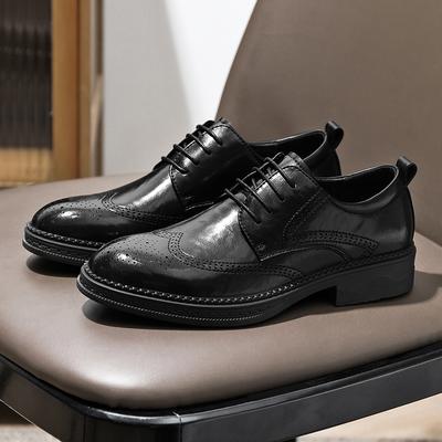 Fashion Men Oxfords Shoes Lace Up Business Leather Shoes Outdoor Fashion Casual Shoes Men Black Wedding Party Comfortable Men'shoes