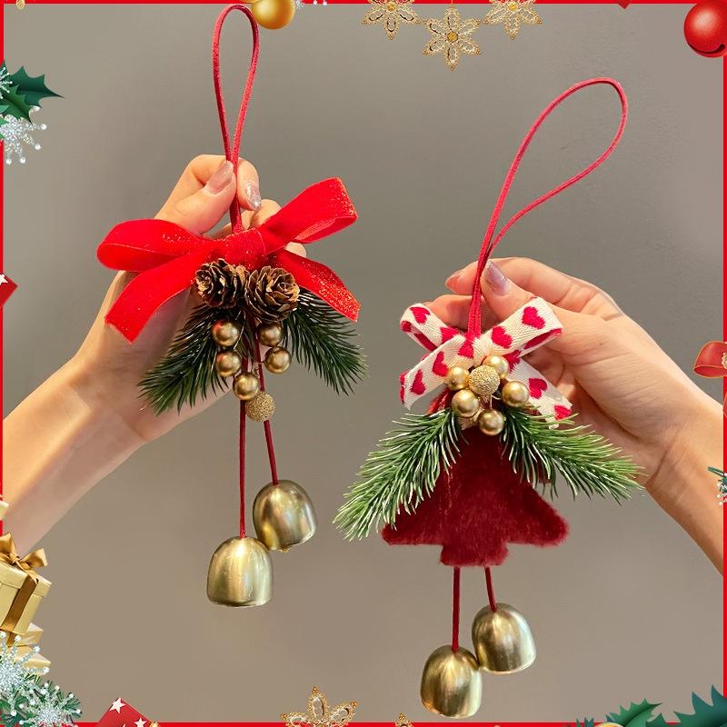 Christmas Atmosphere Pendant Gift Star Plush Bow Christmas Tree Red Pendant Wind Chime Creative Gift