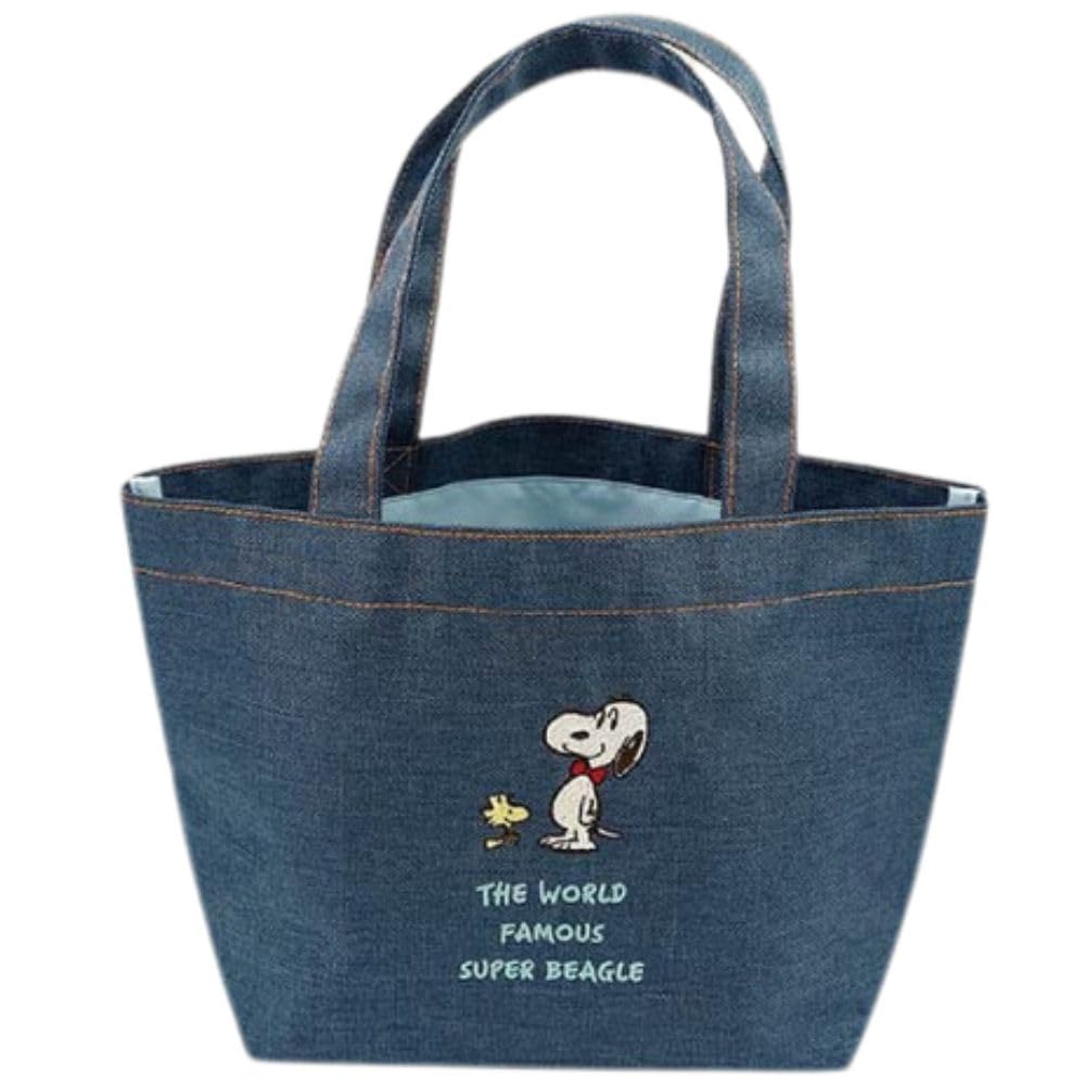 

Marimo Craft Snoopy Bowtie Series Tote Bag, Navy, Snoopy, Approx. W310 x H210 x D110mm (SPCQ-476)