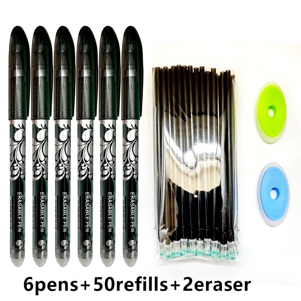Set da 58 pezzi Penna Gel Lavabile con Impugnatura 0,5 mm Penna Magica Cancellabile Bastoncini d'Inchiostro Colorati Cancelleria per Scrittura Scolastica e d'Ufficio