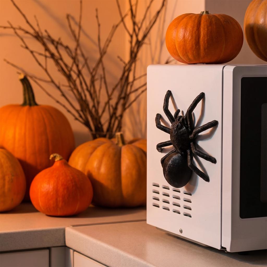 Halloween 3D Black Refrigerator - Decorative Fridge for Kitchen and Party Favors
