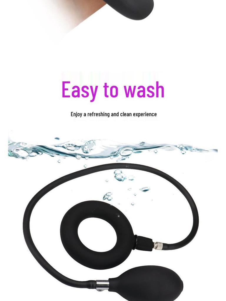 Silicone Inflatable Penis and Scrotum Restraint Ring for Men