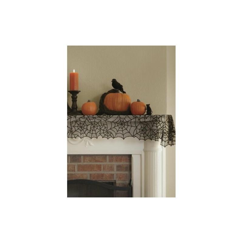 Halloween Spider Round Web Tablecloth Topper Premium Quality Classic Party Decor