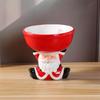 Santa Claus Ceramic Pet Bowl: Elevated Anti-Tip Design with Neck Protection for Cats and Dogs