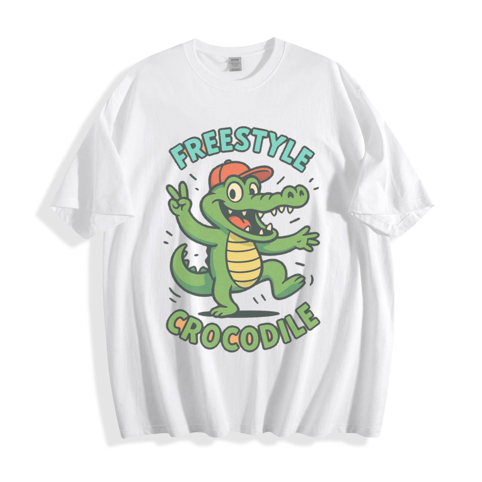Футболка Freestyle Croc Мужская Женская Футболки Топ - Игривый Танцующий Аллигатор Унисекс Футболка S