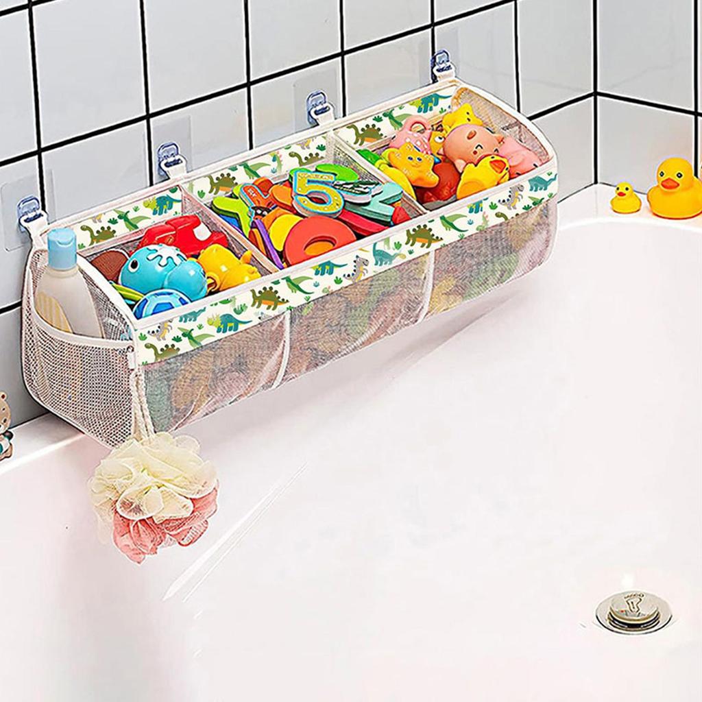 3 Compartment Horizontal Large Openings Bath Toy Organizer for Tub Capacity Upgrade Bath Storage and Holder Easy Sorting