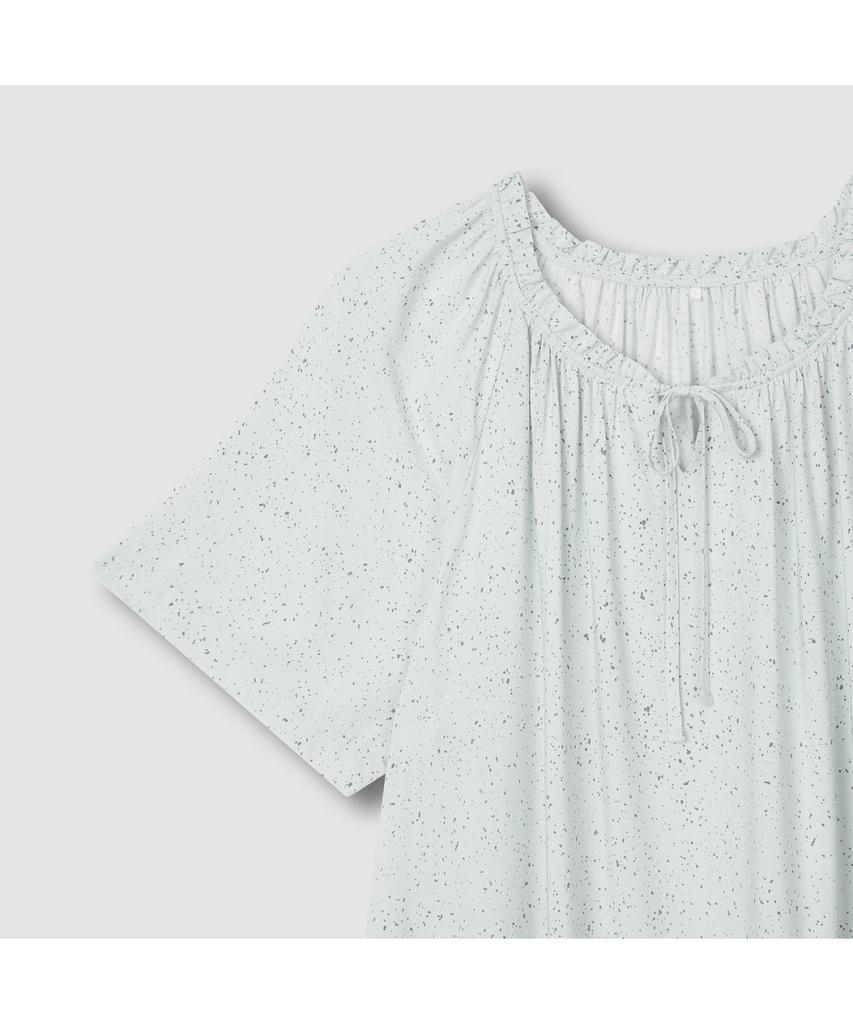Jaju Women'S Rayon Dot Short Sleeve Pajama Dress_Light Mint