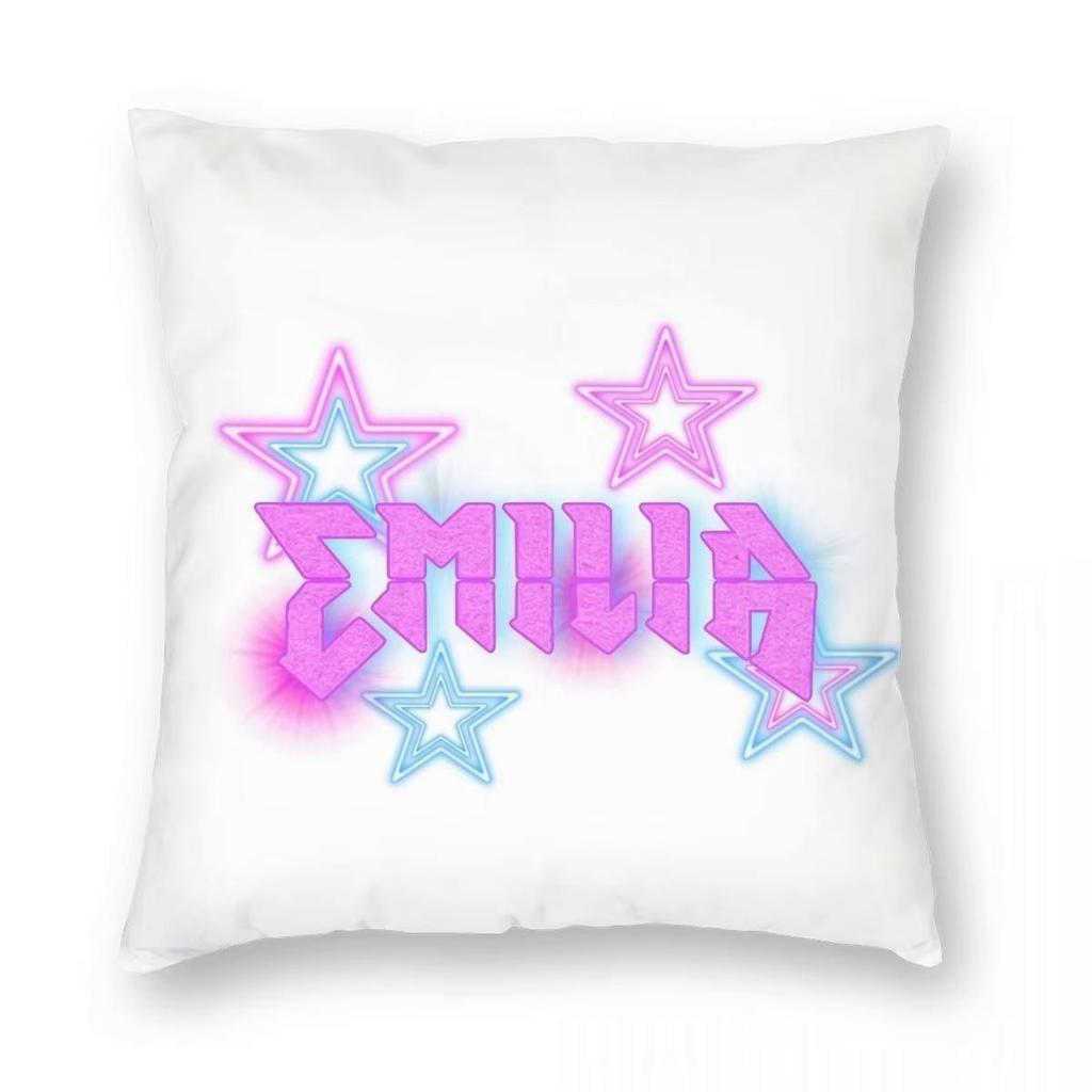 Emilia Mernes MP3 Kissenbezug Doppelseitiger Druck Polyester Kissenbezug Dekor Kissenbezug für Sofakissen Zuhause Quadratisch 45*45cm