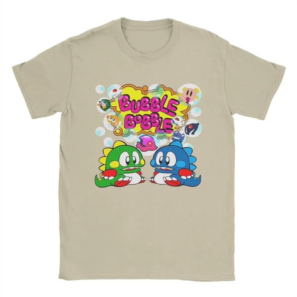 New Model Bubble Bobble Game T-Shirt for Men Casual Cotton Tee Shirt Crew Neck Short Sve T Plus Size Tops