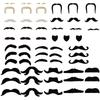 49Pcs Fake Mustaches Selfs Adhesive Novelty Hairy Beard Costume Facials Hair for Christmas Party Supplies Decorations