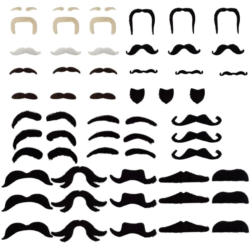 Fake Mustache selfs Adhesive Novelty Fake Mustache,Fake Beard Mustache for Mustache Party Halloween Festival Performances 1