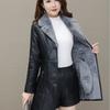 Winter Leather Jacket for Women with Medium To Long Fleece Slim Fit and Trendy PU Style