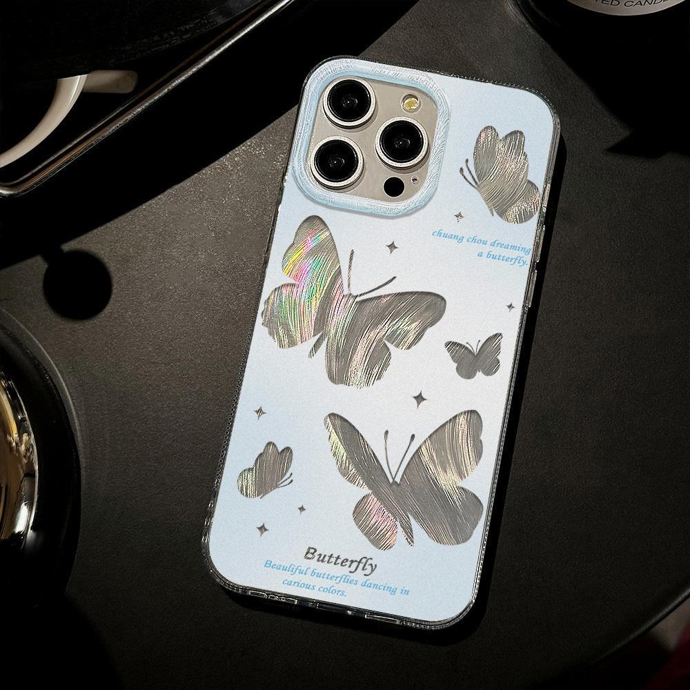 Feather Luster Phone Case for Samsung A53 A14 A33 A12 A32 S24 S23 Plus S20 S21 FE for iPhone 17 15 16 13 Pro 17 16 Pro Max Butterfly Bow Phone Case
