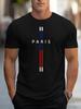 Summer Casual Relaxed Fashionable Paris Letter Print Mens Tshirt Pure Cotton Highquality Breathable Short Sleeve