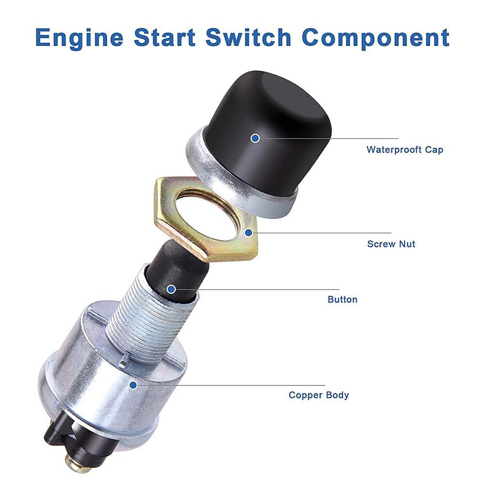 Diesel Engine Start Generator Button Switch 60A DC 12V 24V Truck Engine Start Waterproof Push Boat Starter Replacement Button
