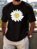 Daisy Flower Print Unisexs Crew Neck T Shirt Simple White Floral Nature Graphic Short Sleeve Casual Cotton Trendy Street Tees