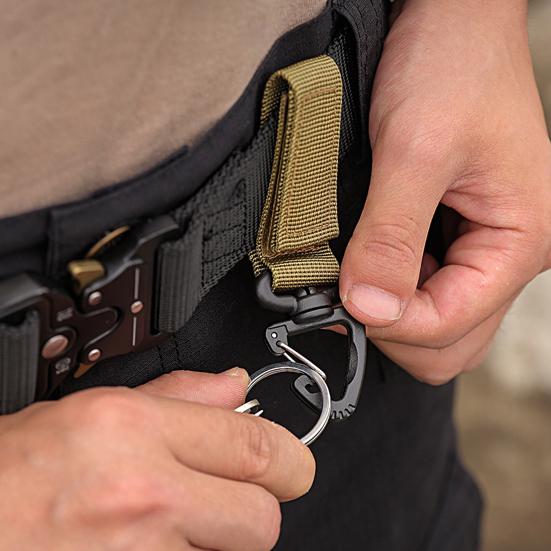 2Pcs Hanging Ring Key Chain 360 Degree Rotation Carabiner D-type Hanging Ring Bag