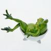 Toilet Frog Figurine Watching Phone Cartoon Frog Statue Resin Sculpture Indoor Outdoor Decoration Ornament