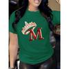 Carnival Women's Fashion T-Shirt Fashionable Letter Cartoon Print Women Round Neck Design In Vibrant Colors Urban Trendy Style
