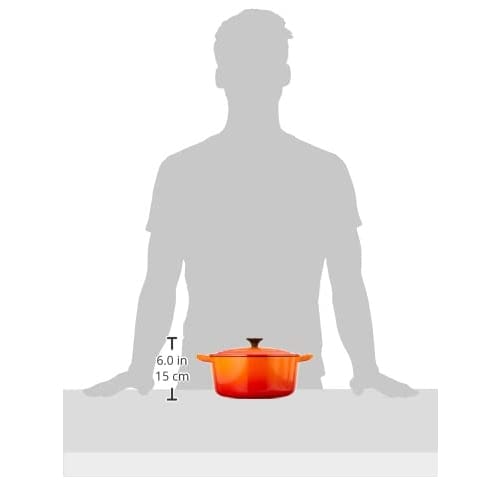 Le Creuset Cocotte Ronde, 22 cm, Orange, Cast Iron Enamel Pot with Recipe Book (Includes .co.jp Exclusive) - Gas, Induction, Oven, and Dishwasher Safe