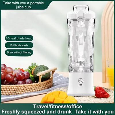 New 600ML Portable Electric Juice Cup 10-Blades Atmosphere Light Design Powerful Motor Fast Stirring Indoor Outdoor USB Juicer