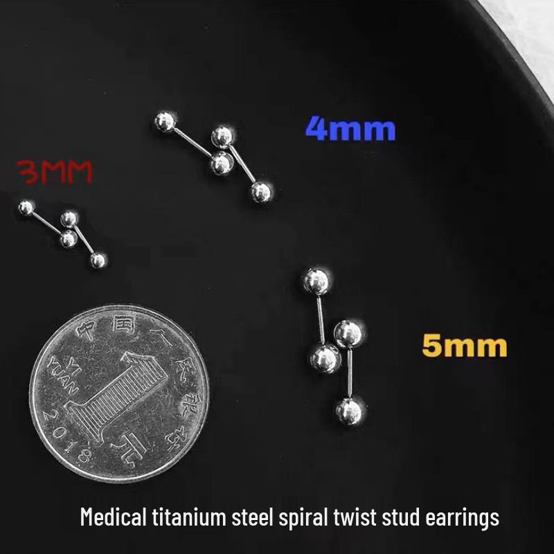 Titanium Steel Spiral Twist Earrings - High-End, Unique Design for Men and Women.